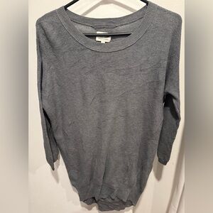 Wilfred Aritzia silk cashmere cotton gray pullover 3/4 sleeve knit pull over XS